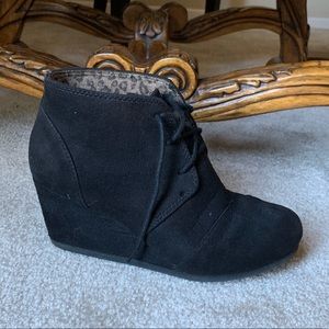 City Classified Black Wedge Bootie